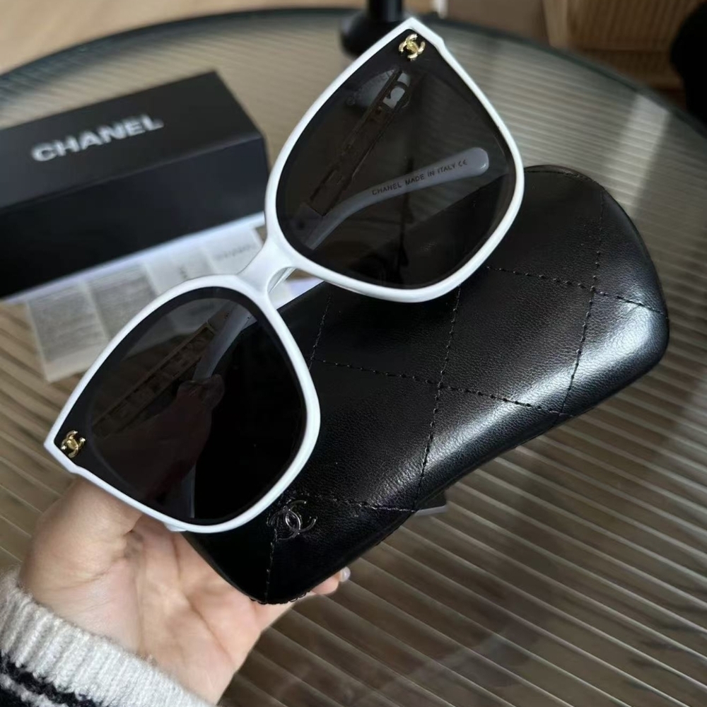 Chanel WhiteTrim Cat Eye Sunglasses